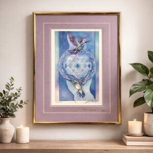 Jody Bergsma Eternity Hummingbird Print Framed & Signed Mandala Wall Art